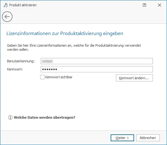 Onlineaktivierung
