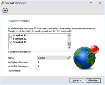 Onlineaktivierung Unternehmensstandort