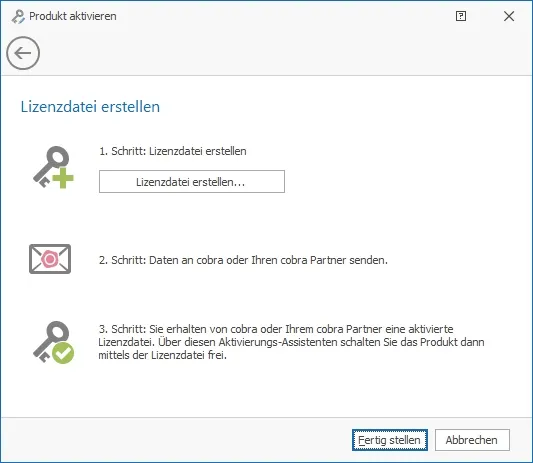 Lizenzdatei erstellen