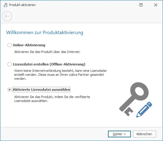 Lizenzdatei auswählen