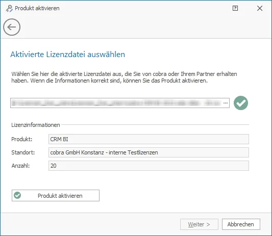 Produkt aktivieren